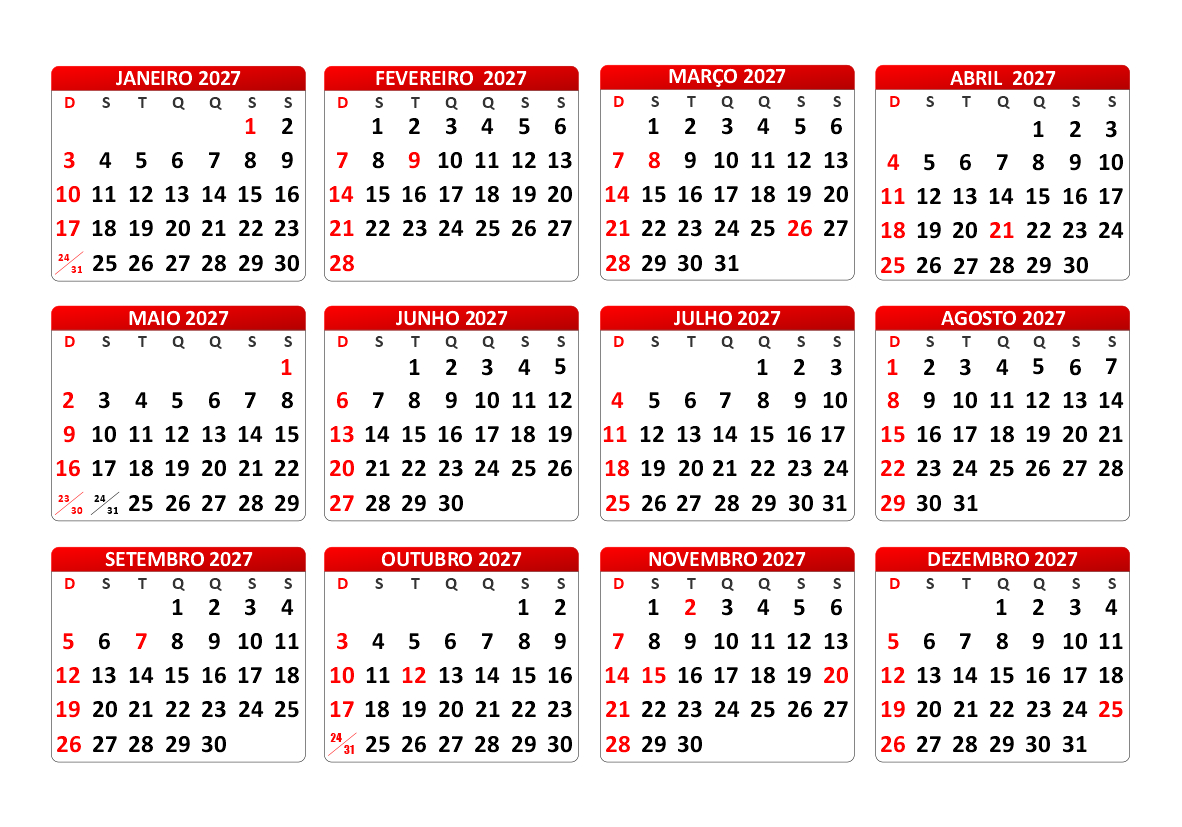 Calendário Comercial Multi-Cores 2027 - visual 3