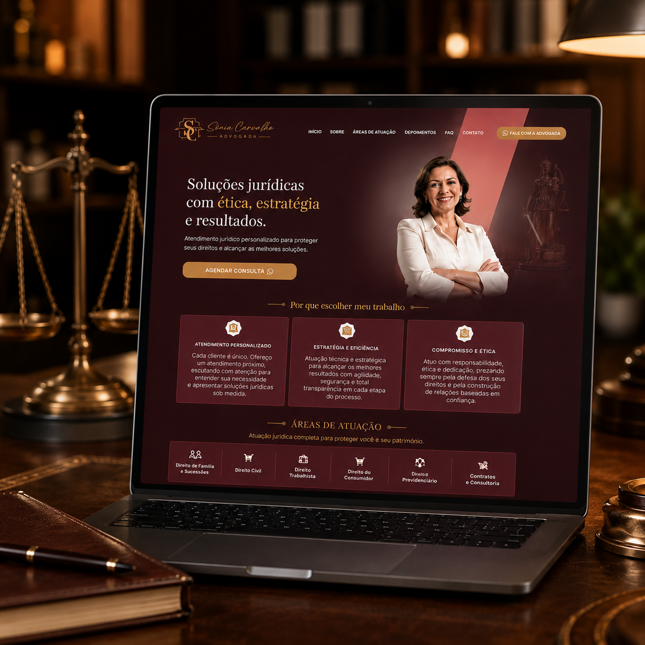Projeto de site profissional para advogada