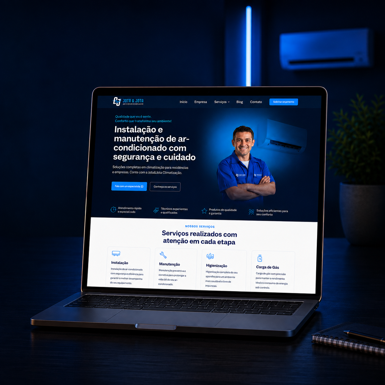 Projeto de landing page para serviços de ar-condicionado