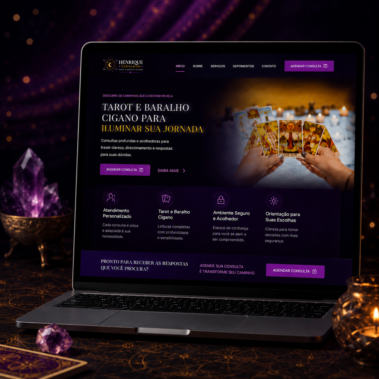 Projeto de site profissional para tarólogo