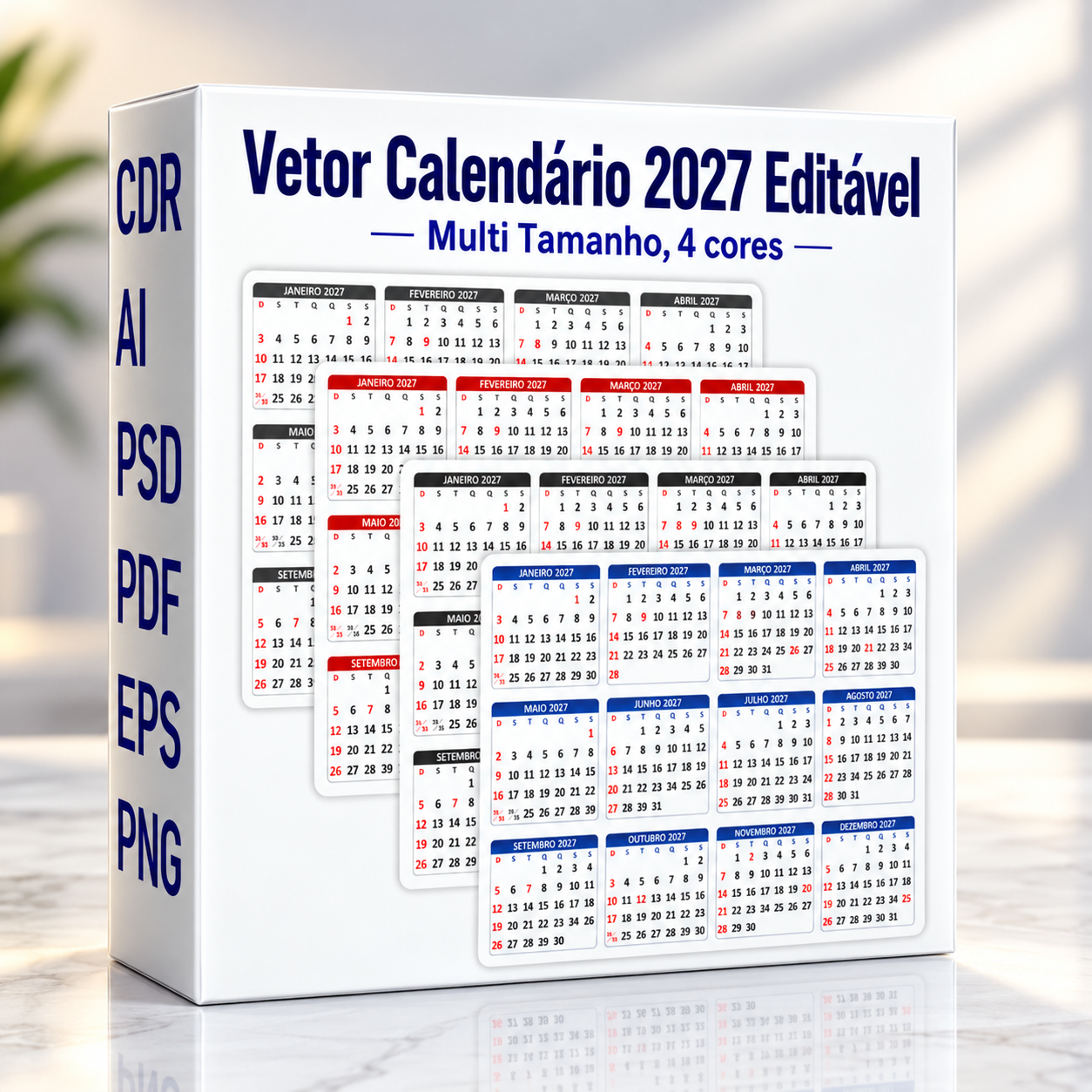 Calendário Multi-cores