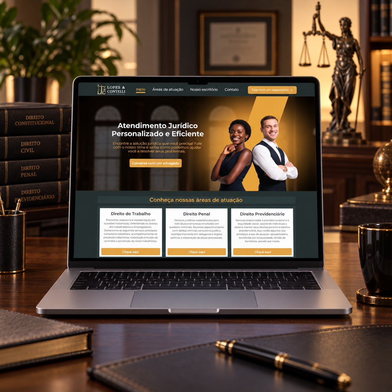Projeto de site profissional para advogados